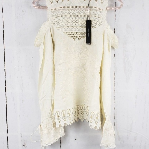 Anthro Love Sam  Shang Hai Cold Shoulder Blouse - Picture 7 of 8